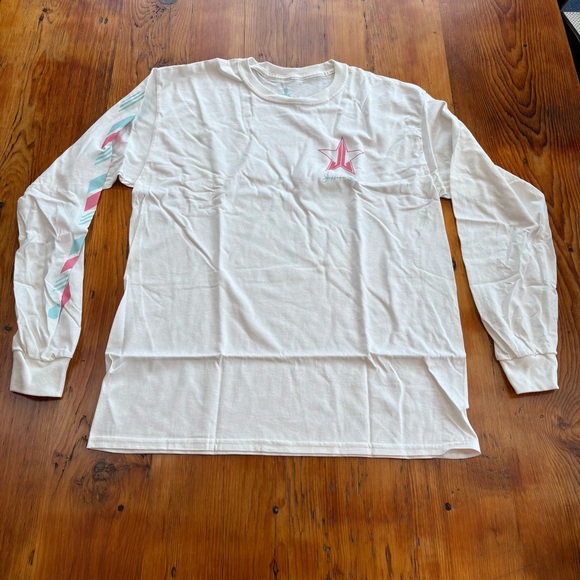 Jeffree Star NWT Snowflake Winter Long Sleeve white blue‎ pink large - Picture 1 of 8